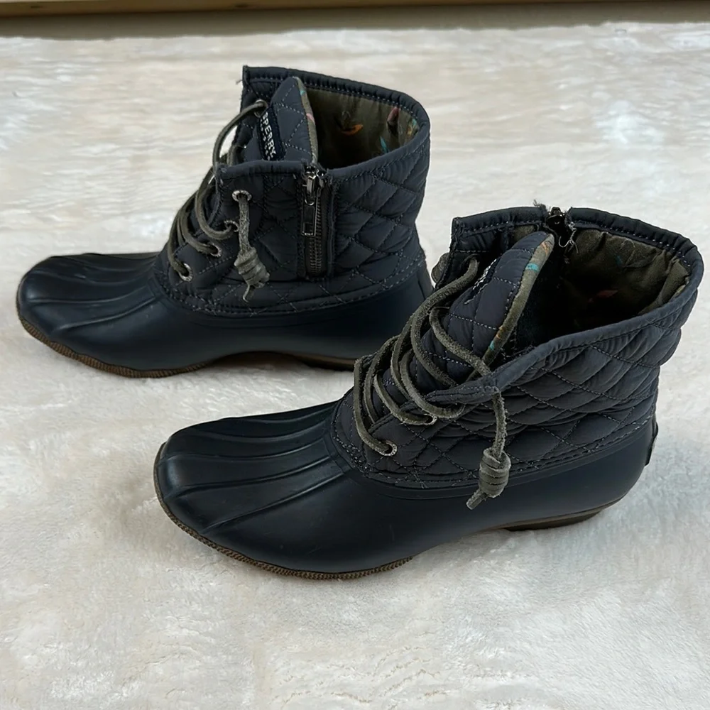 Sperry Top-Sider Blue Winter & Rain Boots With Quilted Interior Lining Women 7.5 - Picture 5 of 11